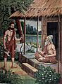 Jamadagni telling Parasuram about kartyaveerarjun