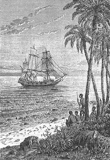 Mutineers of the Bounty by Jules Verne, illustration by Leon Bennett