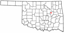 Location of Beggs, Oklahoma