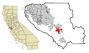 Location in Santa Clara County and the state of California