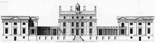 Stoke Park: the house ca.1700 ss pictured in Colen Campbell's Vitruvius Britannicus (meaning British Architect).