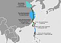 Suggested Migration Route for Early Austronesians Into and Out of Taiwan