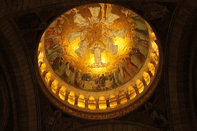The interior of the north dome, Sacre Coeur, Paris