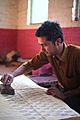 Traditional Bagh hand block print master craftsman-artisan-artist Mohammed Bilal Khatri, Madhya Pradesh, India