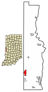 Location of St. Bernice in Vermillion County, Indiana.