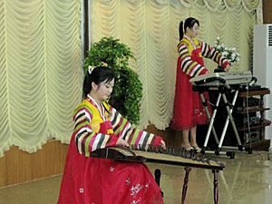 Women performing at the Pyongyang Restaurant in Phnom Penh