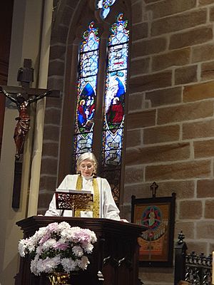 Archbishop Kay Goldsworthy preaching at Christ Church St Laurence, Sydney