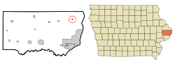 Location of Andover, Iowa
