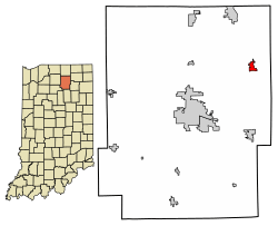 Location of North Webster in Kosciusko County, Indiana.