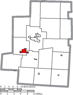 Location of Cardington in Morrow County
