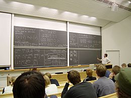 Mathematics lecture at the Helsinki University of Technology