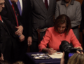 Nancy Pelosi signs the articles of the first impeachment of Donald Trump 63