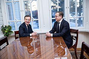 Prime Minister Petteri Orpo and Swedish Prime Minister Ulf Kristersson in Helsinki on 27 November 2023 - 6