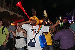 Vuvuzela blower, Final Draw, FIFA 2010 World Cup