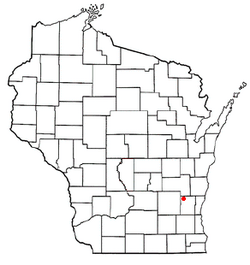 Location of Wayne, Washington County, Wisconsin