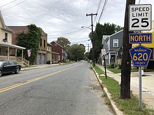 2018-09-08 10 08 10 View north along Warren County Route 620 (Water Street) just north of Greenwich Street and Market Street in Belvidere, Warren County, New Jersey