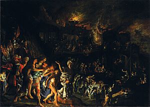 Adam Elsheimer - Der Brand von Troja (Alte Pinakothek)