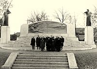 Dedication of the memorial, including Alexander Graham Bell, members of his family plus committee members