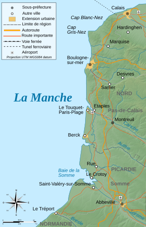 Côte d'Opale topographic map-fr