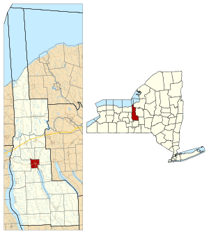 Location in Cayuga County and the state of New York.