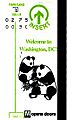 Metro farecard has a column of printed dollar amounts, a magnetic strip along the edge, and in this example a drawing of two pandas.