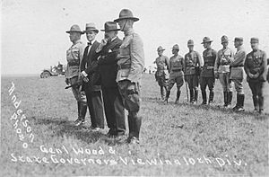 General Wood and State Governors viewing 10th Division (13877460055)