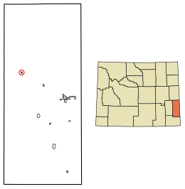 Location of Fort Laramie in Goshen County, Wyoming.