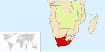The Cape Colony ca. 1890with Griqualand East and Griqualand West annexedand Stellaland/Goshen (in light red) claimed