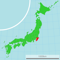 Map of Japan with Chiba highlighted