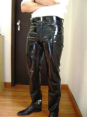 Men's black PVC pants 01