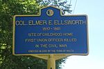 New York State historic marker - Col. Elmer Ellsworth home.jpg