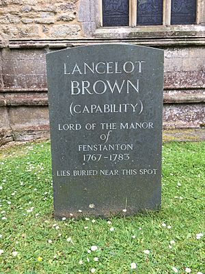 The grave of Capability Brown in the churchyard of St Peter and St Paul, Fenstanton, Cambridgeshire