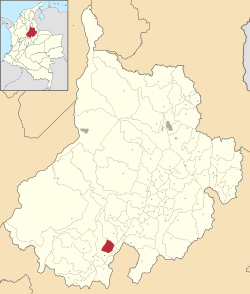 Location of the municipality and town of Chipata in the Santander department of Colombia