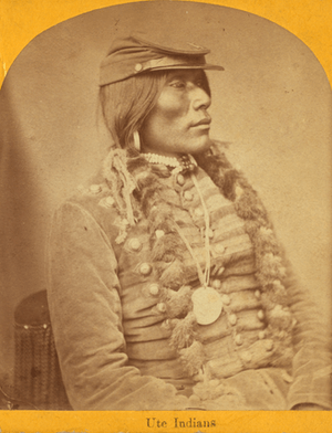 Cropped to single image - Ute Indians, from Robert N. Dennis collection of stereoscopic views