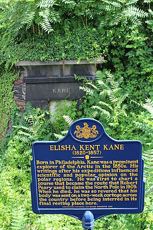 Elisha Kent Kane mausoleum and historical plaque