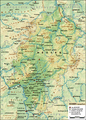 Hessen topografisch Relief Karte