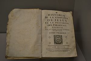 Historia de la Compañía de Jesús de la provincia del Paraguay, obra de Pedro Lozano. Madrid, 1755. Museo de América