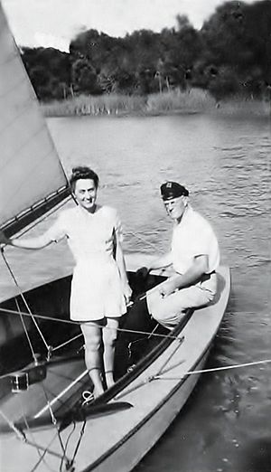 James and Julia Bowen sailing on White Rock Lake summer 1940
