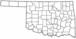 Location of Temple, Oklahoma