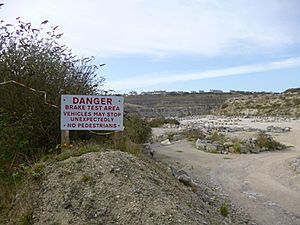 Southwell, warning sign, Coombefield Quarry, Portland