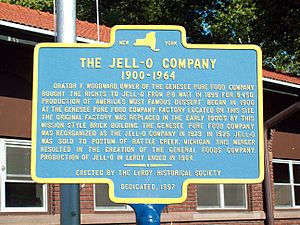 Original Jell-O Factory Historic Marker Le Roy NY Aug 10