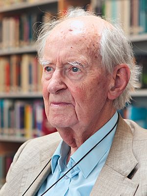 Prof. Adriaan Blaauw (1914–2010), the second ESO Director General (from 1970–1974), in the library of the ESO Headquarters in Garching bei München, Germany, during a visit in 2009..jpg