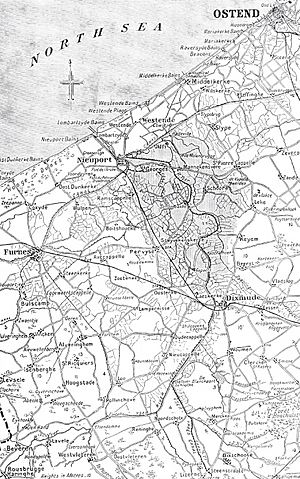 Yser inundations and western approaches to Houthoulst Forest, 1914