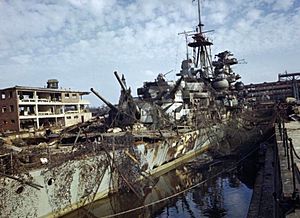 Admiral Hipper cruiser in dry dock Kiel 1945