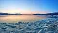 Freezing the waters of the Sea of Okhotsk. Magadan