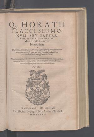 Horatii Flacci Sermonum