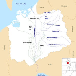 Jordan River Utah with locator map.png