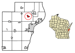 Location of Francis Creek in Manitowoc County, Wisconsin.
