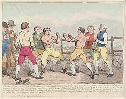The famous battle between Richard Humphreys and Daniel Mendoza...' (Richard Humphries; Daniel Mendoza) by Samuel William Fores
