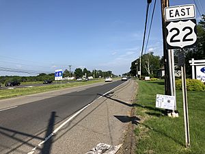 2018-05-29 16 36 42 View east along U.S. Route 22 just east of County Line Road in Branchburg Township, Somerset County, New Jersey